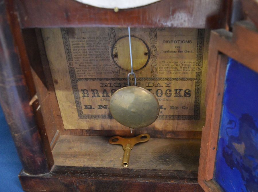 Three 19th century American mantel clocks: E N Welsh beehive with replacement movement, Seth - Image 4 of 4