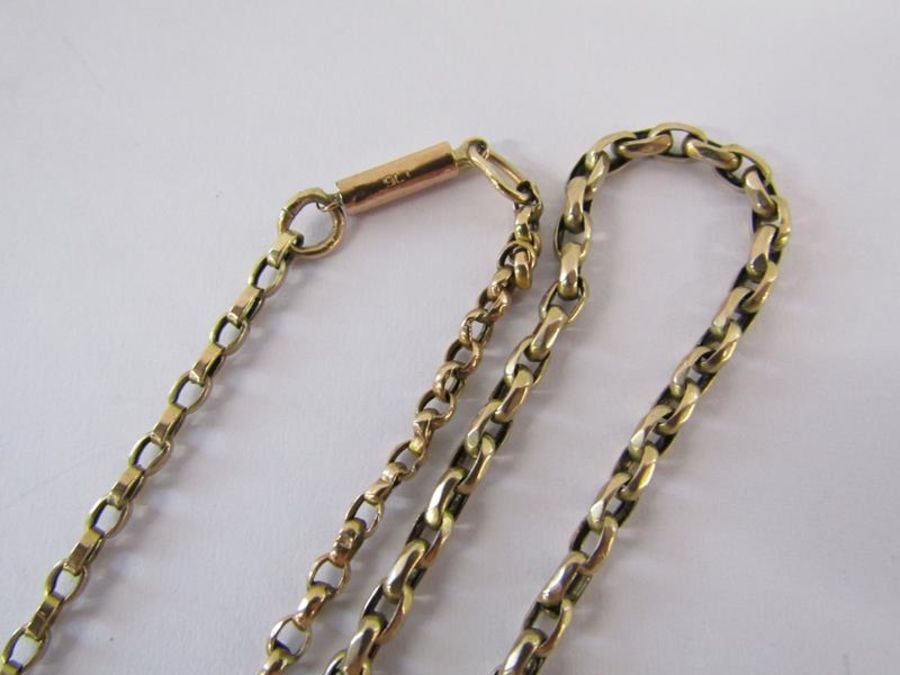 9ct gold belcher chain with extra detailed links - approx. 9.18g - Image 2 of 4