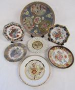 Oriental ware plates include famile rose Chinese plate, Imari ware Japan etc