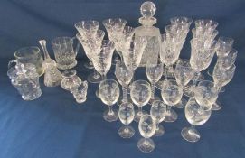 Collection of glass ware and crystal including Yugoslavia (advised) crystal wine glasses and