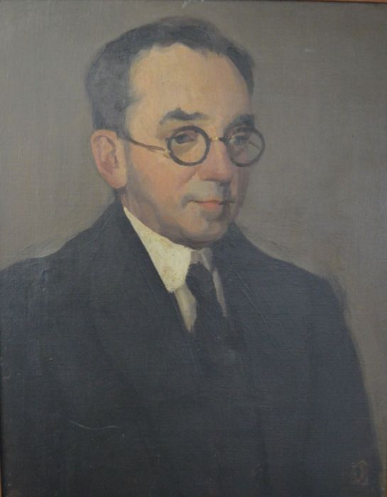 Oil on canvas portrait of Herbert Rollett by Jack Gibson. Provenance from the estate of a descendant