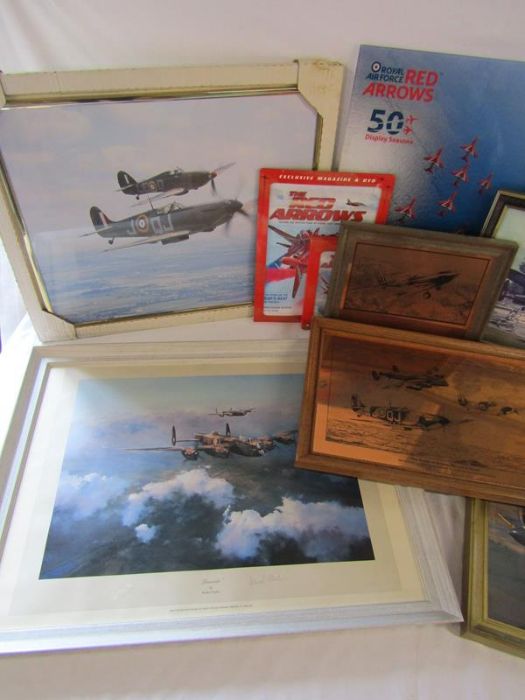 Selection of aviation pictures - pencil signed 'Leonard Cheshire'  'Lancaster' by Robert Taylor - Image 2 of 11
