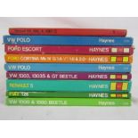 Collection of Haynes manuals includes - VW 1303, 1303s & GT Beetle, VW Polo, Renault 5 etc also a