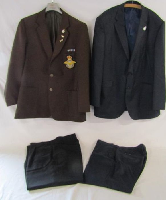 Taylor and Wright suit 46R blazer with 38s trousers and brown Faster blazer, black 38" W 29"L