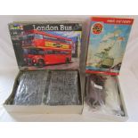 Airfix HMS Victory model kit (missing instructions) and Revell London bus model kit