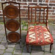 Victorian nursing chair & a folding cake stand