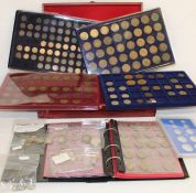 Selection of mostly 20th century GB coins including farthings, pennies, shillings, three pence coins