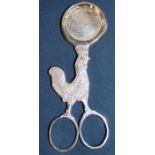 Silver boiled egg cutter / scissors in the shape of a chicken, Sheffield 1997 Hugh Crawshaw, 2.
