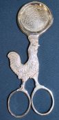Silver boiled egg cutter / scissors in the shape of a chicken, Sheffield 1997 Hugh Crawshaw, 2.