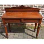 Victorian mahogany hall table or serving table, W107cm x H99cm x D43cm