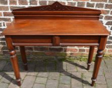 Victorian mahogany hall table or serving table, W107cm x H99cm x D43cm