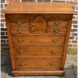 Superior reproduction Georgian oak cabinet/chest of drawers with cross banding, L83cm x D47cm x