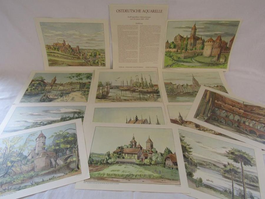 Set of 12 prints of the watercolour and pen drawings by F.M Jansen (1885-1958)