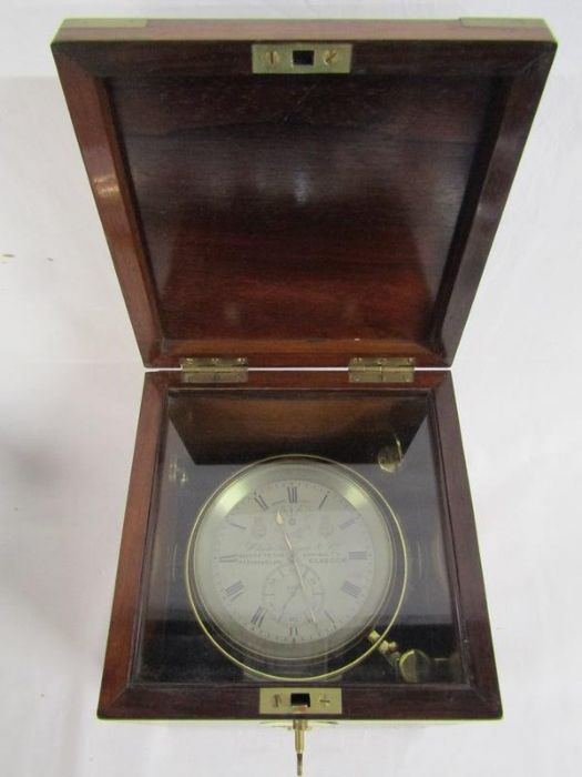 Victorian marine chronometer by Whyte,Thomson & Co 'Makers to the Admiralty' Glasgow, numbered 4492, - Image 8 of 16