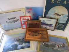 Selection of aviation pictures - pencil signed 'Leonard Cheshire'  'Lancaster' by Robert Taylor