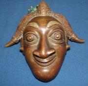 Bamoun type brass mask 17cm x 16cm