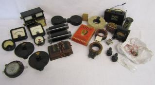 Collection of radio spares includes Ampere dials, ferranti milliamperes dials, Tristar model SW-007,