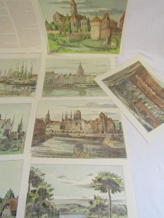 Set of 12 prints of the watercolour and pen drawings by F.M Jansen (1885-1958) - Image 7 of 7