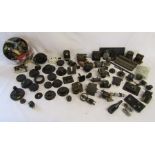 Collection of radio spares includes Edison bell part, valves, switches, dials etc