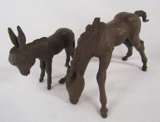 Bottger Steinzeug Meissen foal drinking and donkey