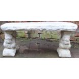 Concrete squirrel bench with timber effect seat