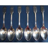 6 silver teaspoons engraved BS, London 1848, 3.45ozt