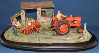 Country Artists "Hitching Up" Nuffield 4/60 & Howard E60 Rotovator by Keith Sherwin (base 58cm wide)