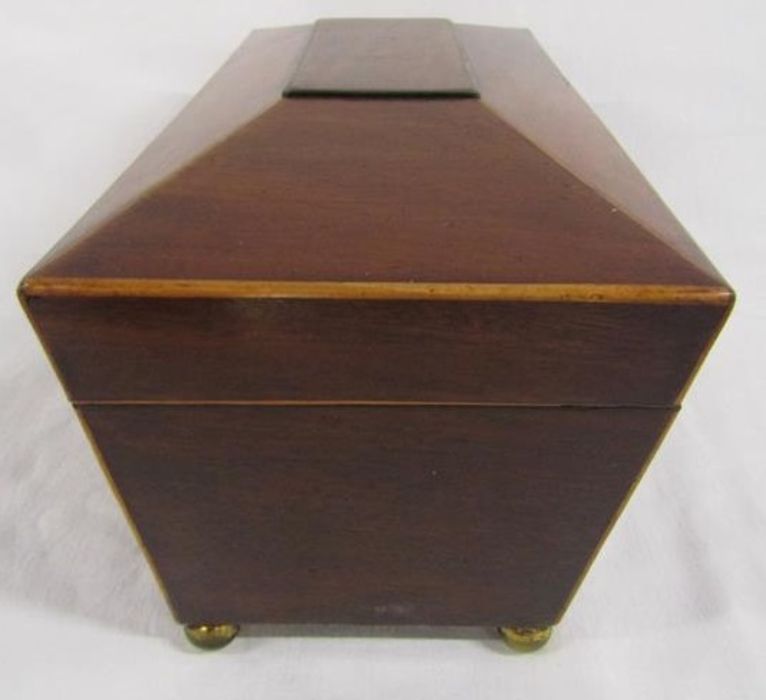 19th century mahogany sarcophagus tea caddy - Image 2 of 6