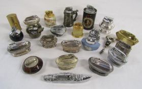 Large collection of cigarette table lighters