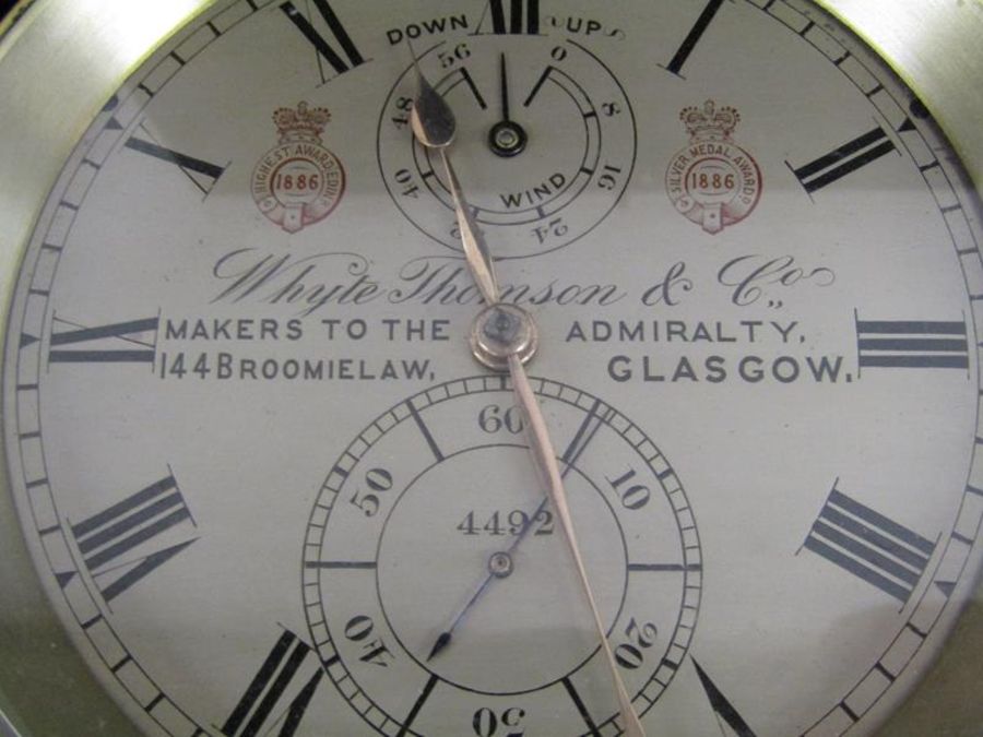 Victorian marine chronometer by Whyte,Thomson & Co 'Makers to the Admiralty' Glasgow, numbered 4492, - Image 11 of 16