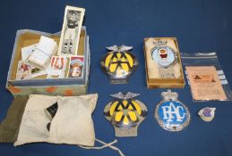 A A, Eskimo & RAC car badges, vintage Bedford Drivers Club enamel button hole badge, military sewing