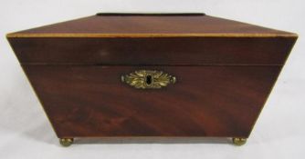 19th century mahogany sarcophagus tea caddy