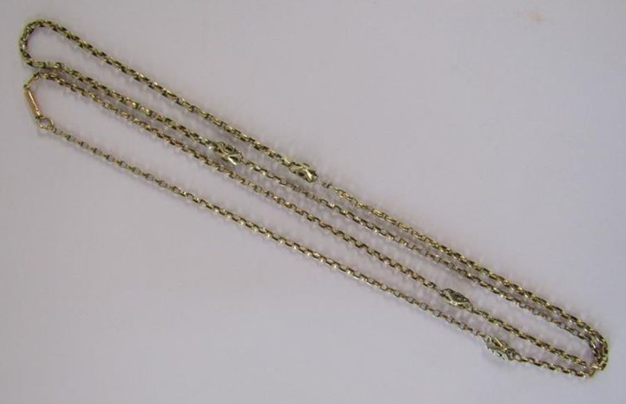 9ct gold belcher chain with extra detailed links - approx. 9.18g