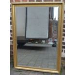 Large gilt framed wall mirror, H91cm x W127cm