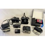 Selection of film and digital cameras, including Kodak Instamatic 33, Kodak S Series, FujiFilm