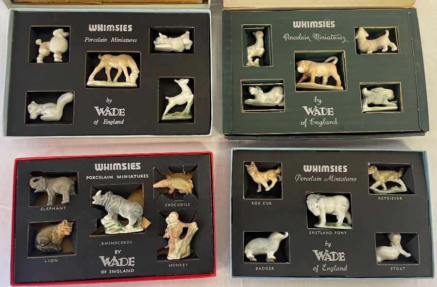 4 boxes of Wade Whimsies porcelain miniatures