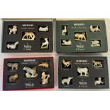 4 boxes of Wade Whimsies porcelain miniatures