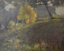 Large version of Lot 486 - oil on canvas of a wooded area in the manner by Herbert Rollett (