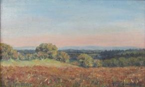 W Edmonds Oct 1925 framed oil on canvas entitled 'The New Forest' written on back The New Forest