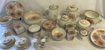 Denby 'Gypsy' pattern stoneware part dinner service, tea pot etc.