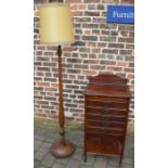 Edwardian music cabinet and standard lamp