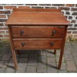 Early 20th century oak chest of drawers on raised legs, H84cm x D43.5cm x W76cm