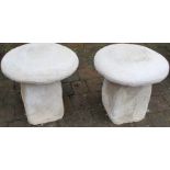 Pair of concrete staddle stones