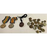 WW1 victory and war medal, awarded to 15255 Private A. Carter and a small collection of military