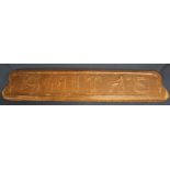 Vintage copper sign mounted on wooden panel "SMITHS" - for many years this sign hung on the window