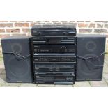 Pioneer Stereo Twin CD Cassette Deck Amplifier XD-Z53T with turntable & 2 speakers