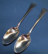 Pair of silver tablespoons, maker RH, London 1829, 4.03ozt
