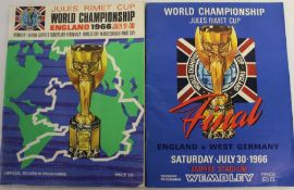 1966 World Championship Jules Rimet Cup football offiicial souvenir programme & England & West