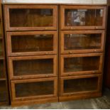 Pair of modern Globe Wernicke style bookcases with up & over glass doors Ht 154cm L 75cm