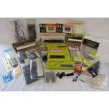 Collection of model railway kits and accessories, includes Ratio plastic models, Parkside Dundas